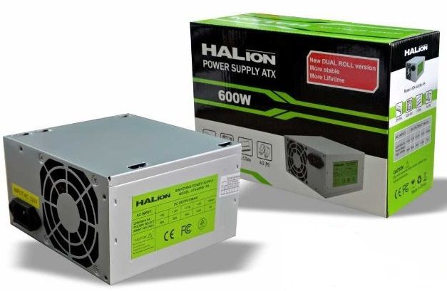 FUENTE HALION ATX 600W CAJA DOBLE BOBINA