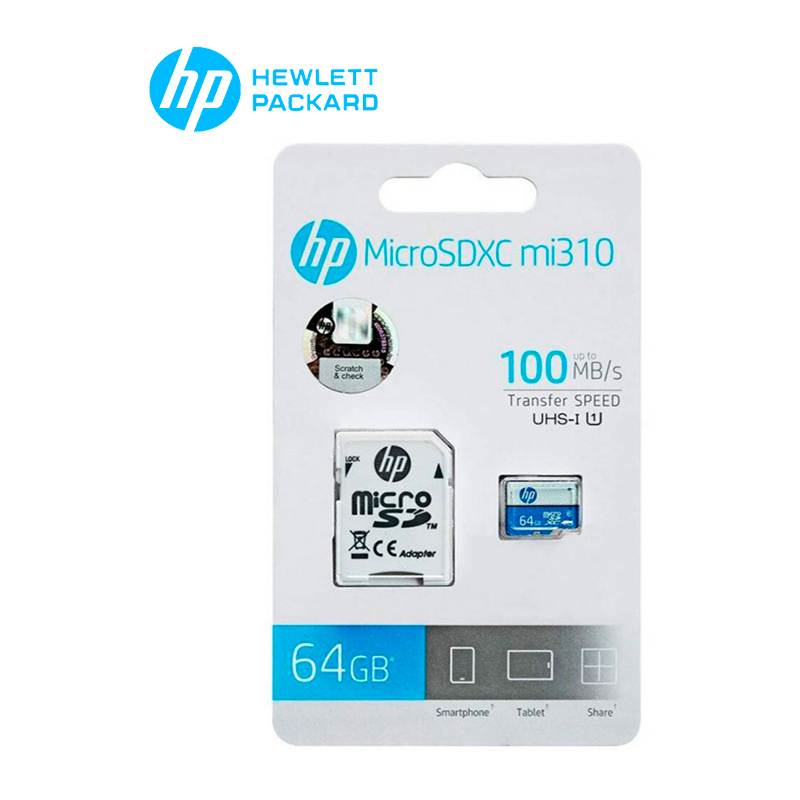MEMORIA MICRO SD MI310 HP 64GB C/ CARD ADAPTADOR