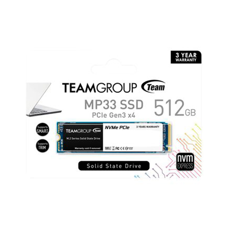 SSD MP33 M.2 PCIe SSD, 512GB, DC +3.3V